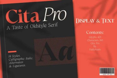 Cita Pro Font free download – Serif font preview