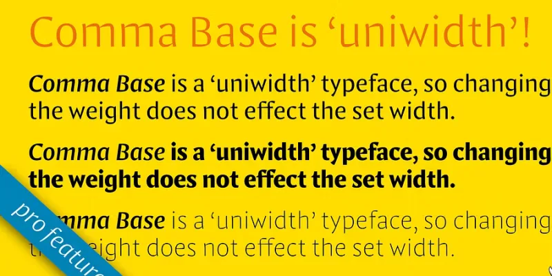 Comma Base Font Family preview 1 – Sans Serif Fonts font sample
