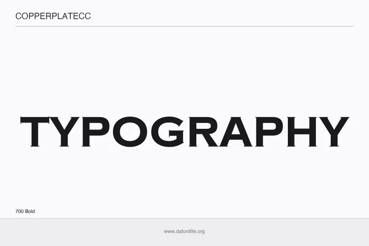 Copperplate Font preview 2 – Display Fonts font sample