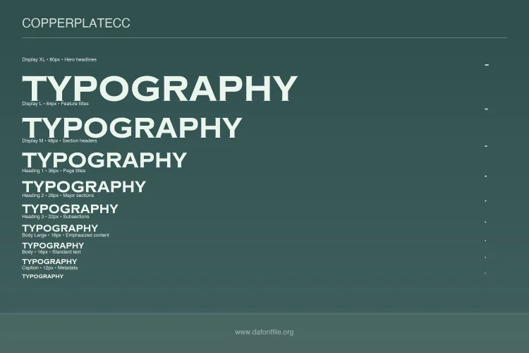 Copperplate Font preview 4 – Display Fonts font sample