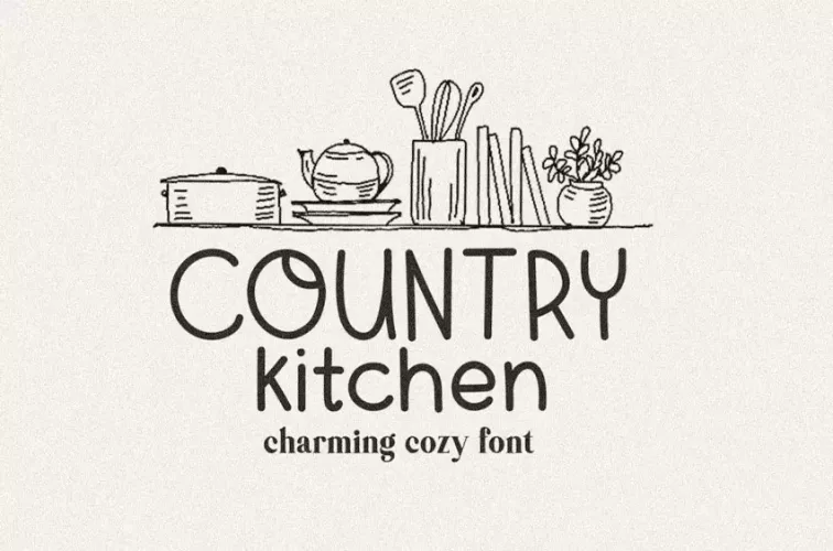 Country Kitchen Font preview 3 – Script And Handwritten font sample
