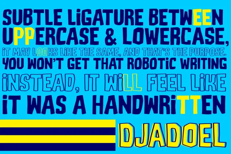 DJADOEL Quirky All Caps Font preview 2 – Sans Serif Fonts font sample