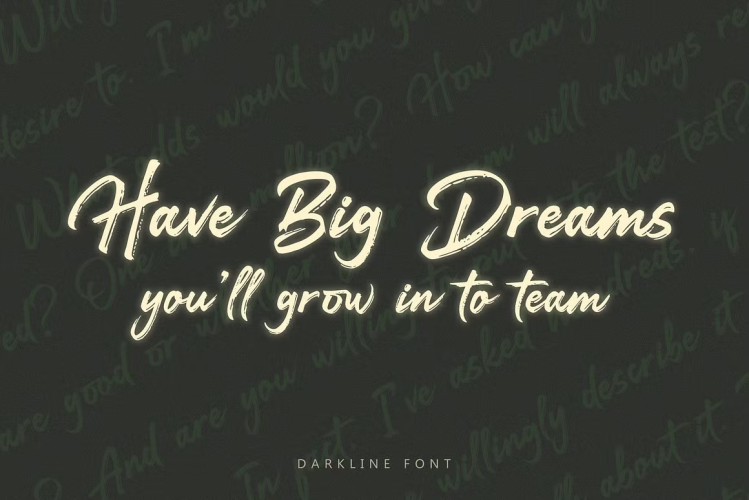 Darkline Font free download preview 4 – Script And Handwritten font