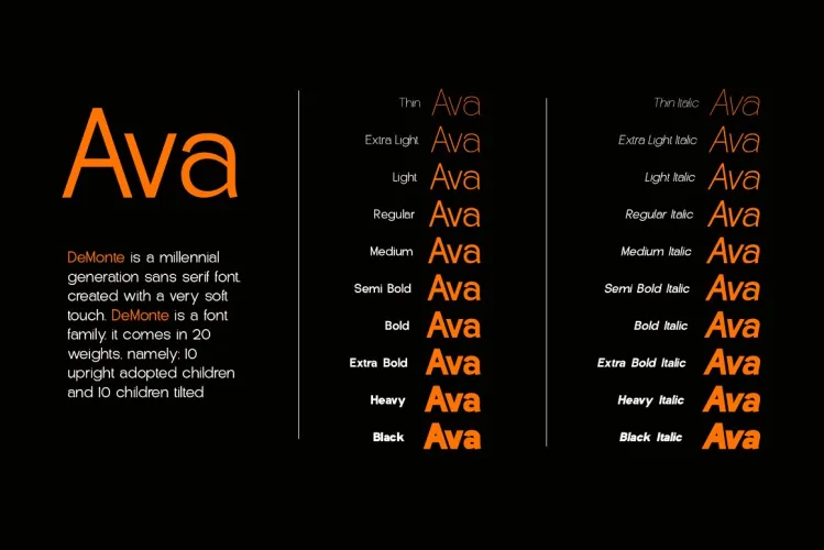DeMonte Font Family preview 3 – Font Family font sample
