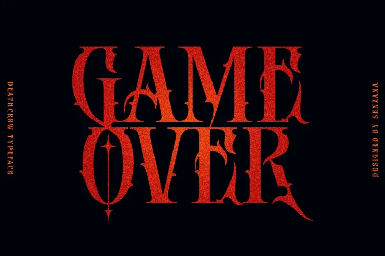 Death Crow Font preview 6 – Display Fonts font sample