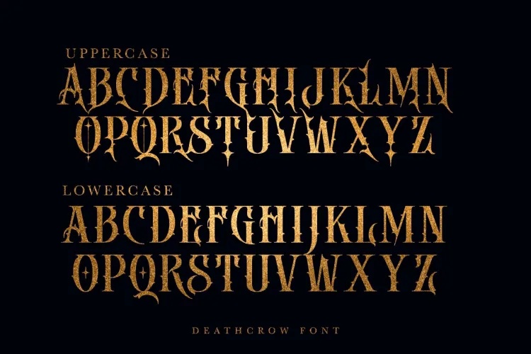 Death Crow Font preview 7 – Display Fonts font sample
