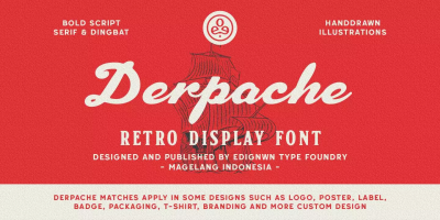 Derpache Font free download – Packaging font preview