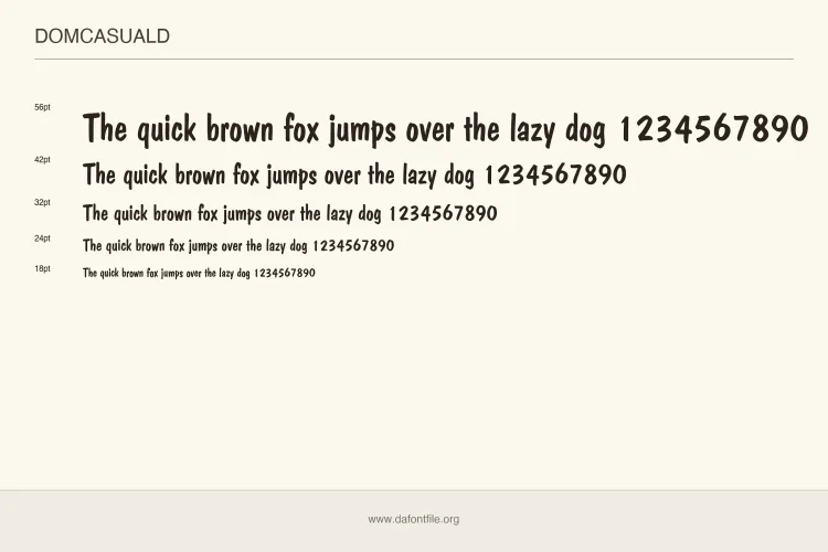 Dom Casual D Font Family preview 3 – Display Fonts font sample