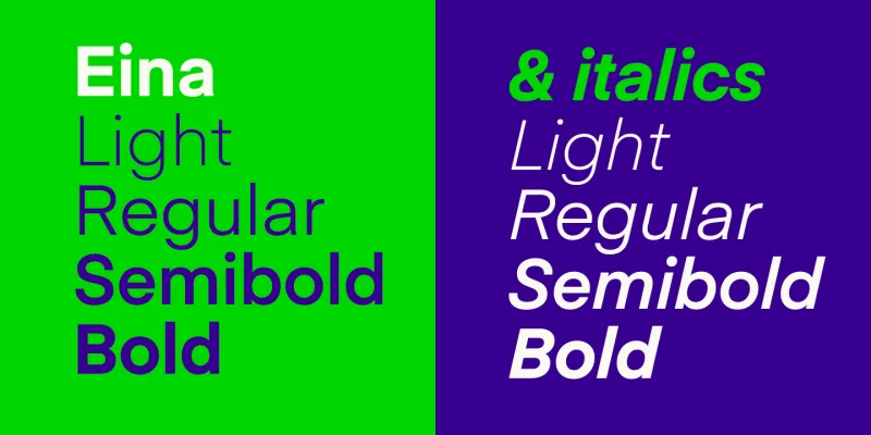 Eina Font preview 2 – Sans Serif Fonts font sample