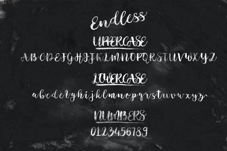 Endless Script Font free download preview 2 – Script And Handwritten font