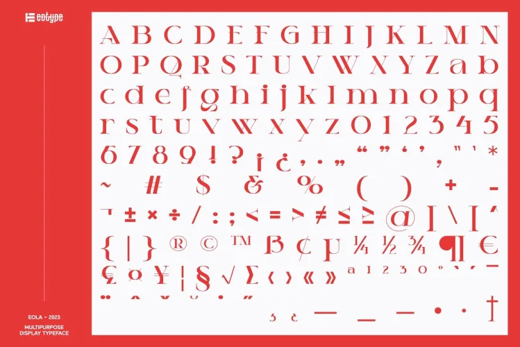 Eola Font preview 4 – Serif Fonts font sample