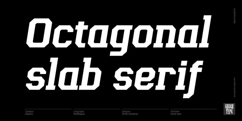 Esquina Font Family preview 2 – Slab Serif Fonts font sample