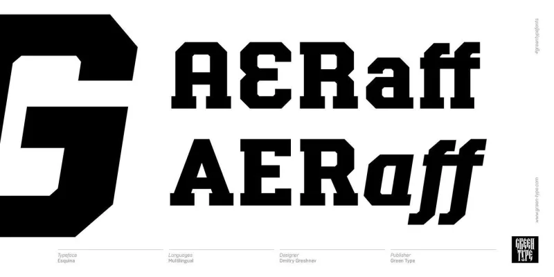 Esquina Font Family preview 6 – Slab Serif Fonts font sample