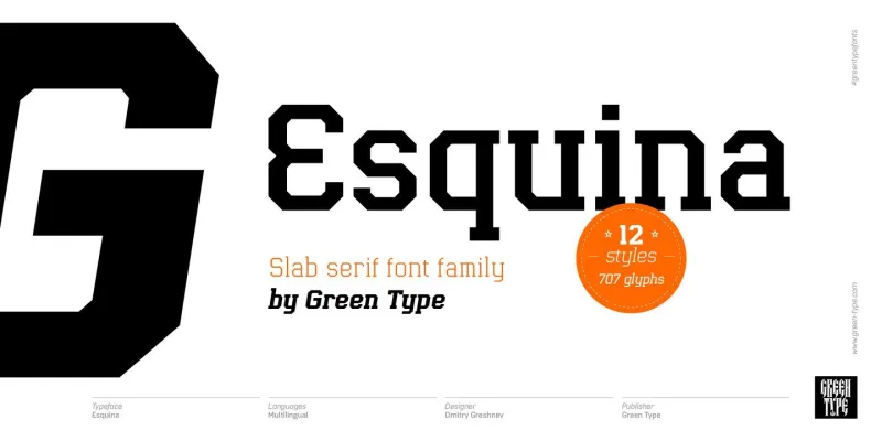 Esquina Font Family preview 10 – Slab Serif Fonts font sample