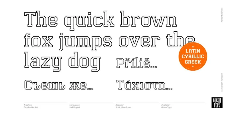 Esquina Outline Font Family preview 1 – Font Family font sample