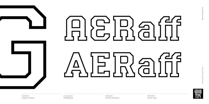 Esquina Outline Font Family preview 3 – Font Family font sample