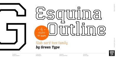 Esquina Outline Font Family free download – Branding font preview