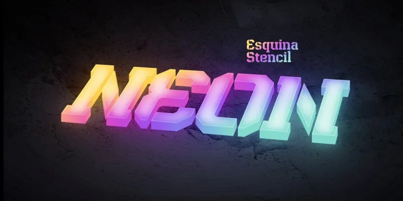Esquina Stencil Font Family preview 7 – Display Fonts font sample