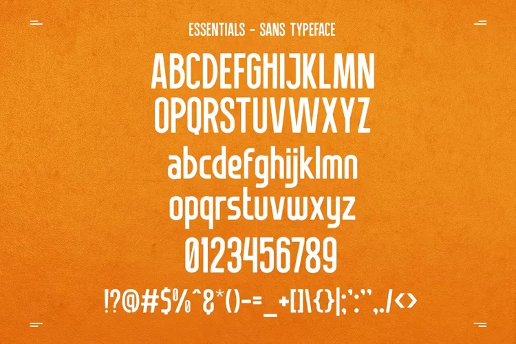 Essentials Font preview 4 – Sans Serif Fonts font sample