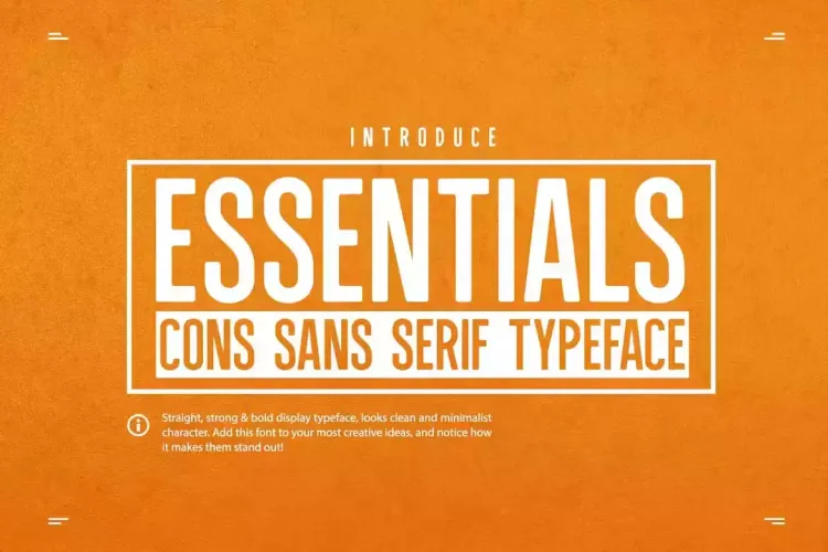 Essentials Font preview 5 – Sans Serif Fonts font sample