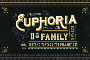 Euphoria Font Family free download – Packaging font preview
