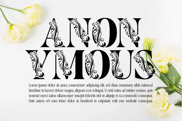 Flower Display Font preview 1 – Display Fonts font sample