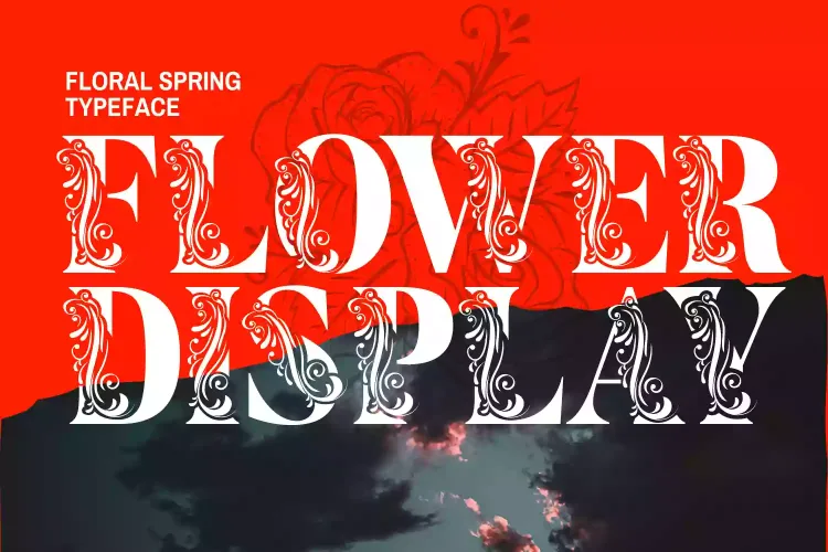 Flower Display Font preview 6 – Display Fonts font sample