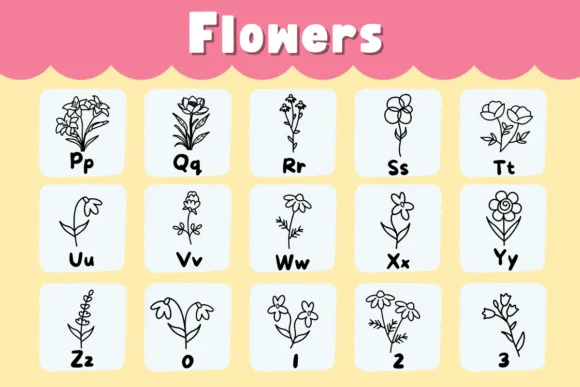Flowers Font preview 2 – Decorative Fonts font sample