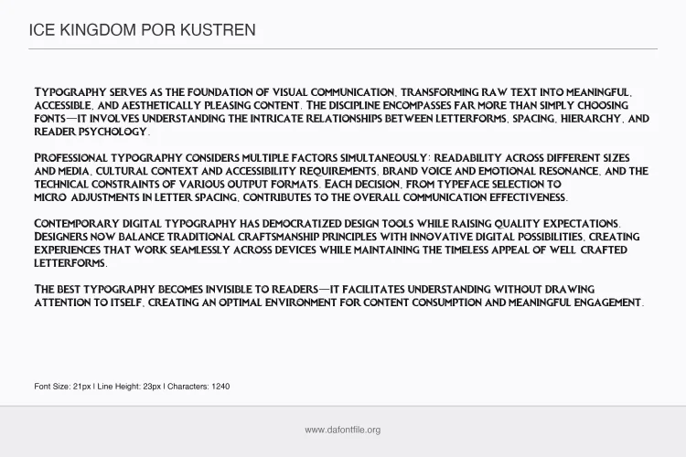 Frozen Font preview 1 – Display Fonts font sample