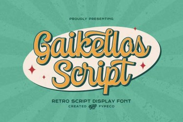 Gaikellos Script Font free download – Retro font preview