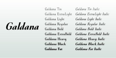 Galdana Font Family free download – Serif font preview