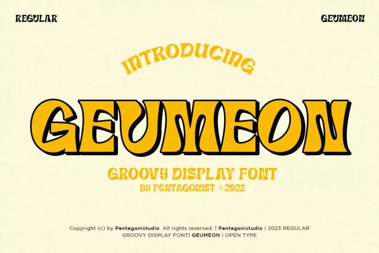 Geumeon – Groovy Display Font preview 7 – Display Fonts font sample