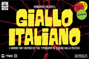Giallo Italiano – Horror Film Font free download – Display Fonts preview