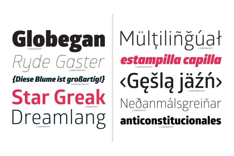 Glober Font preview 2 – Sans Serif Fonts font sample