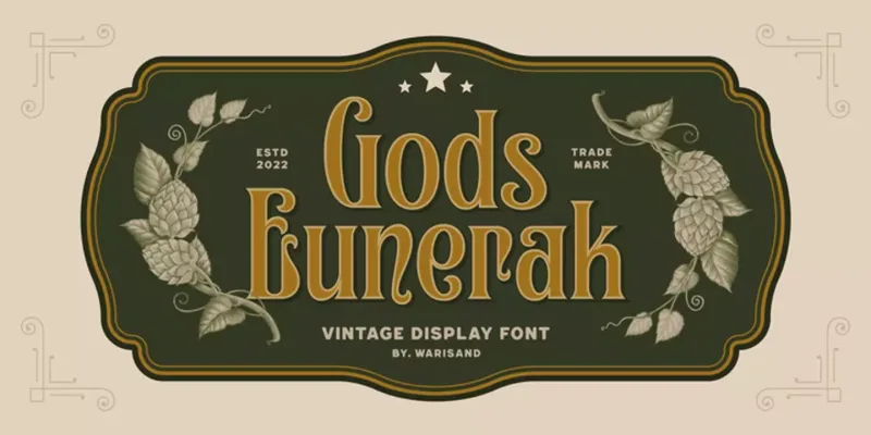 Gods Eunorak Font preview 5 – Display Fonts font sample