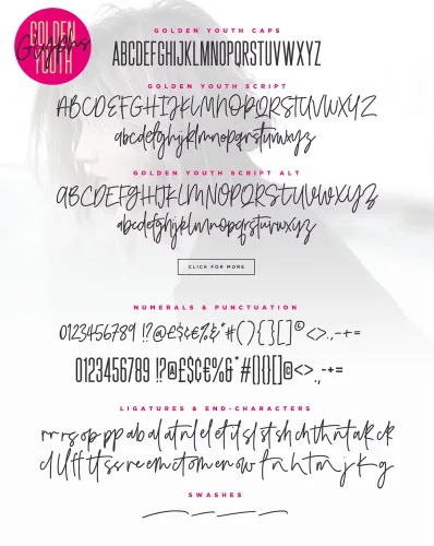 Golden Youth Font preview 8 – Script And Handwritten font sample