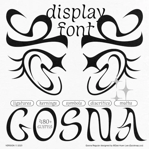 Gosna Font preview 11 – Display Fonts font sample