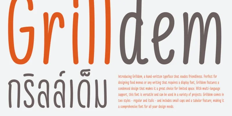 Grilldem Font Family preview 1 – Script And Handwritten font sample