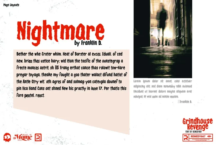 Grindhouse Revenge Font preview 3 – Display Fonts font sample