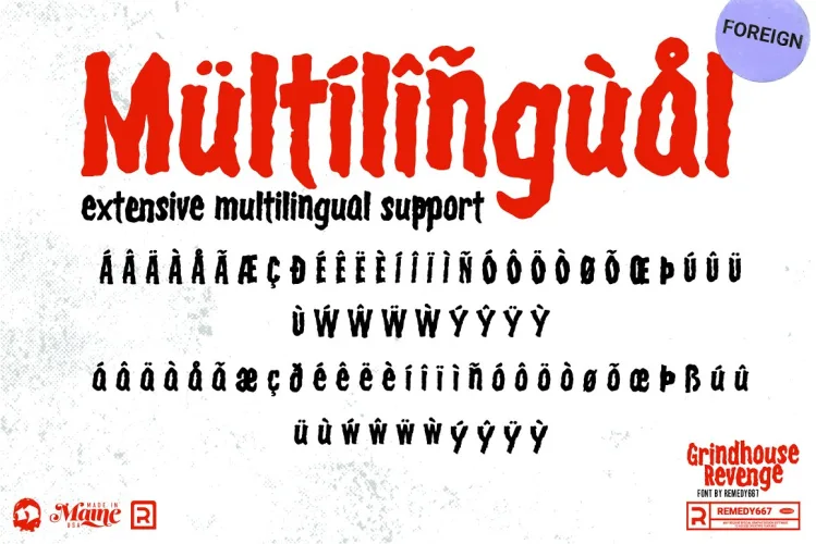 Grindhouse Revenge Font preview 5 – Display Fonts font sample