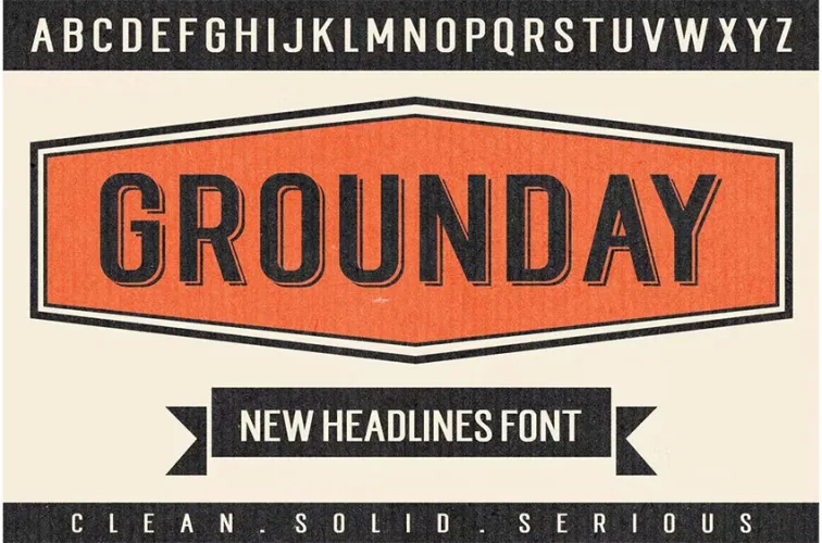 Grounday Font preview 4 – Sans Serif Fonts font sample