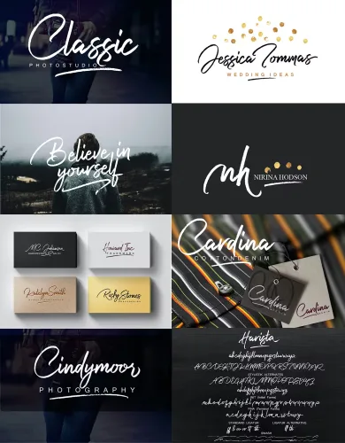 Harista Font preview 1 – Script And Handwritten font sample