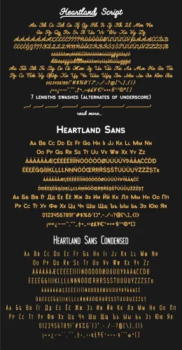 Heartland Font preview 4 – Script And Handwritten font sample