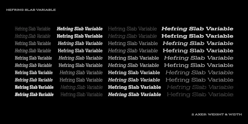 Hefring Slab Variable Font Family preview 1 – Slab Serif Fonts font sample