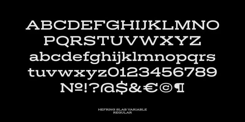 Hefring Slab Variable Font Family preview 3 – Slab Serif Fonts font sample