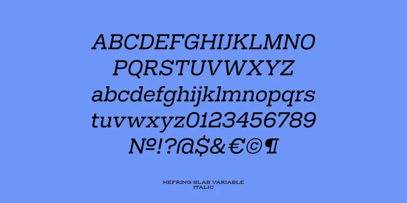 Hefring Slab Variable Font Family preview 4 – Slab Serif Fonts font sample