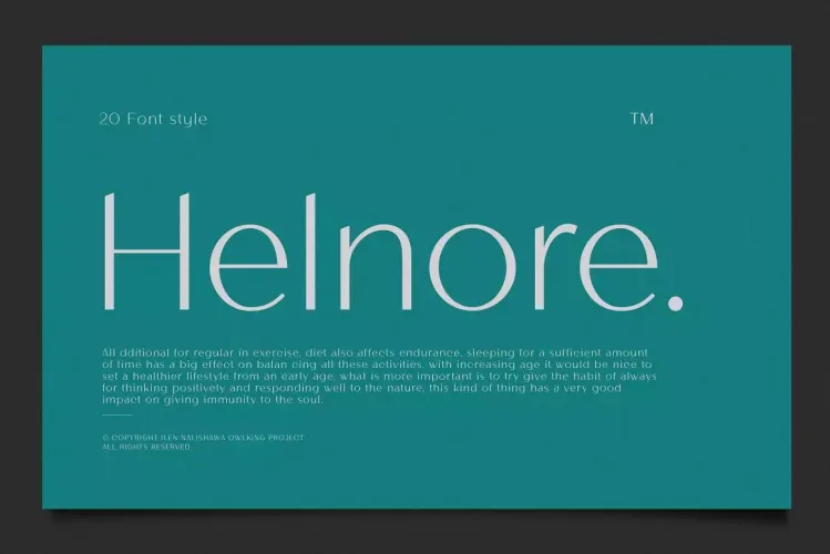 Helnore Font preview 5 – Serif Fonts font sample