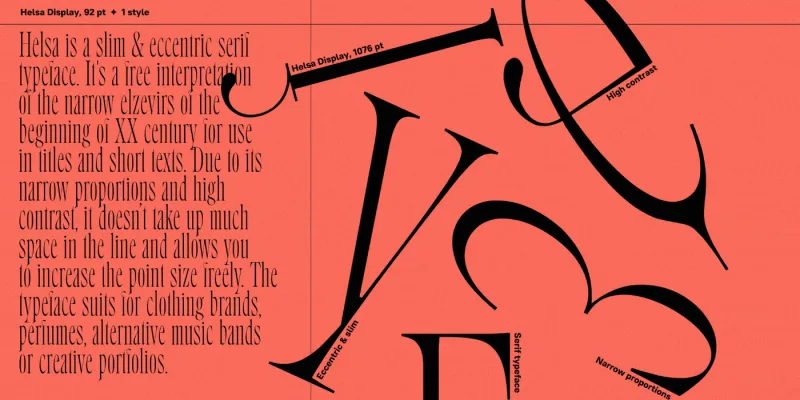 Helsa Display Font preview 1 – Serif Fonts font sample