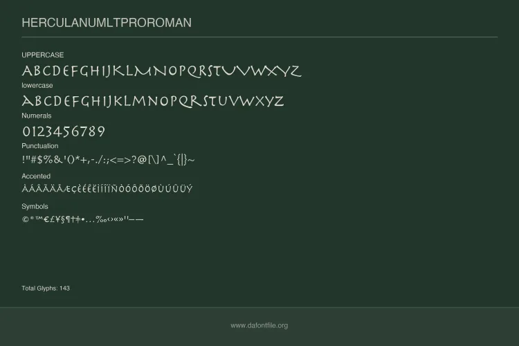 Herculanum LT Pro Font preview 4 – Display Fonts font sample