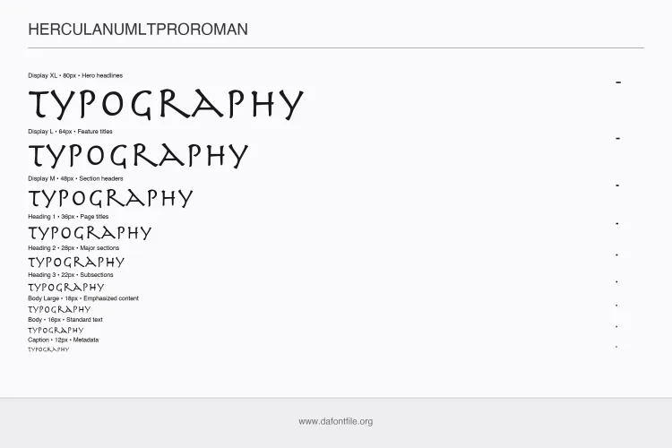 Herculanum LT Pro Font preview 5 – Display Fonts font sample